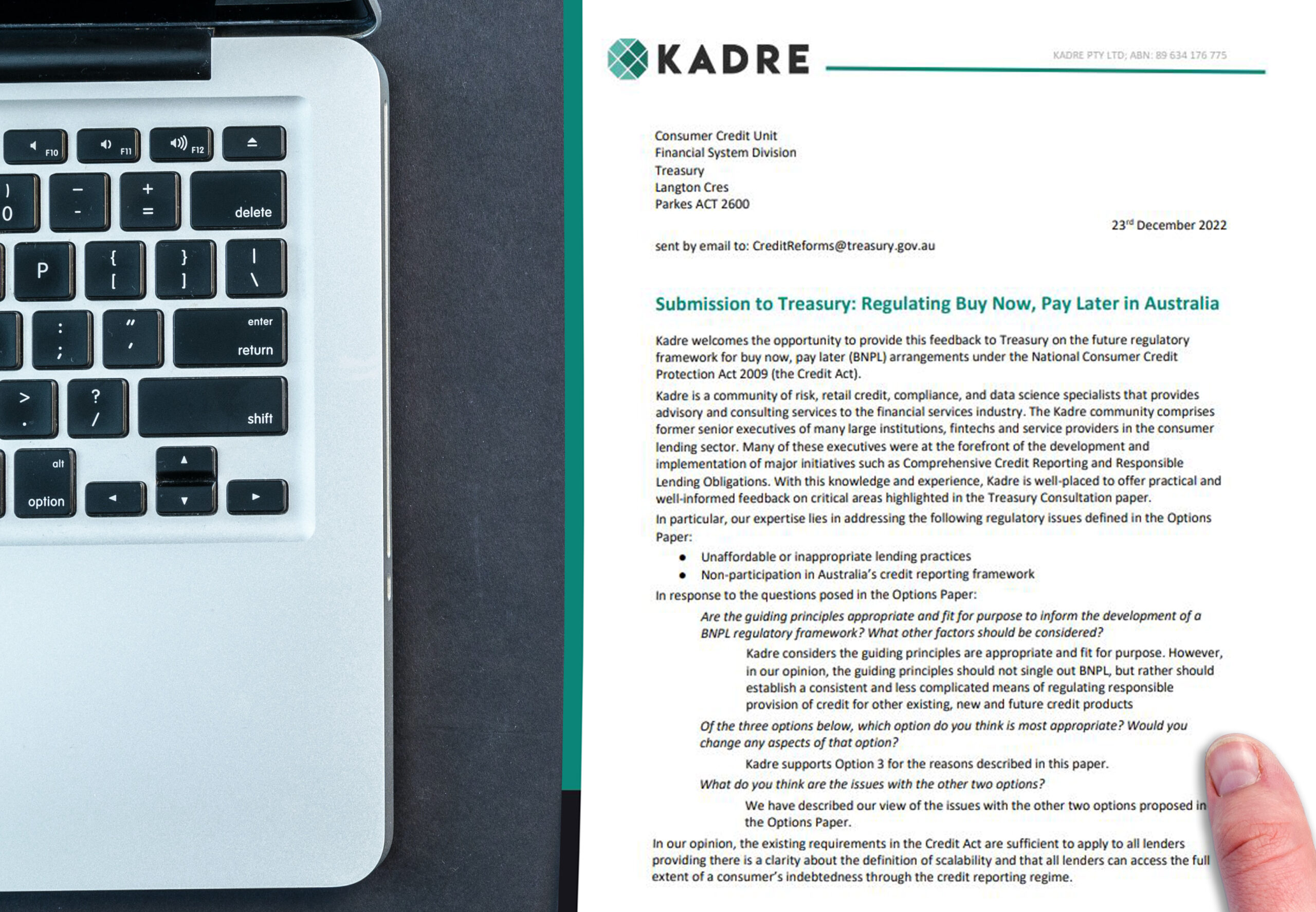 Kadre’s submission to Treasury on BNPL